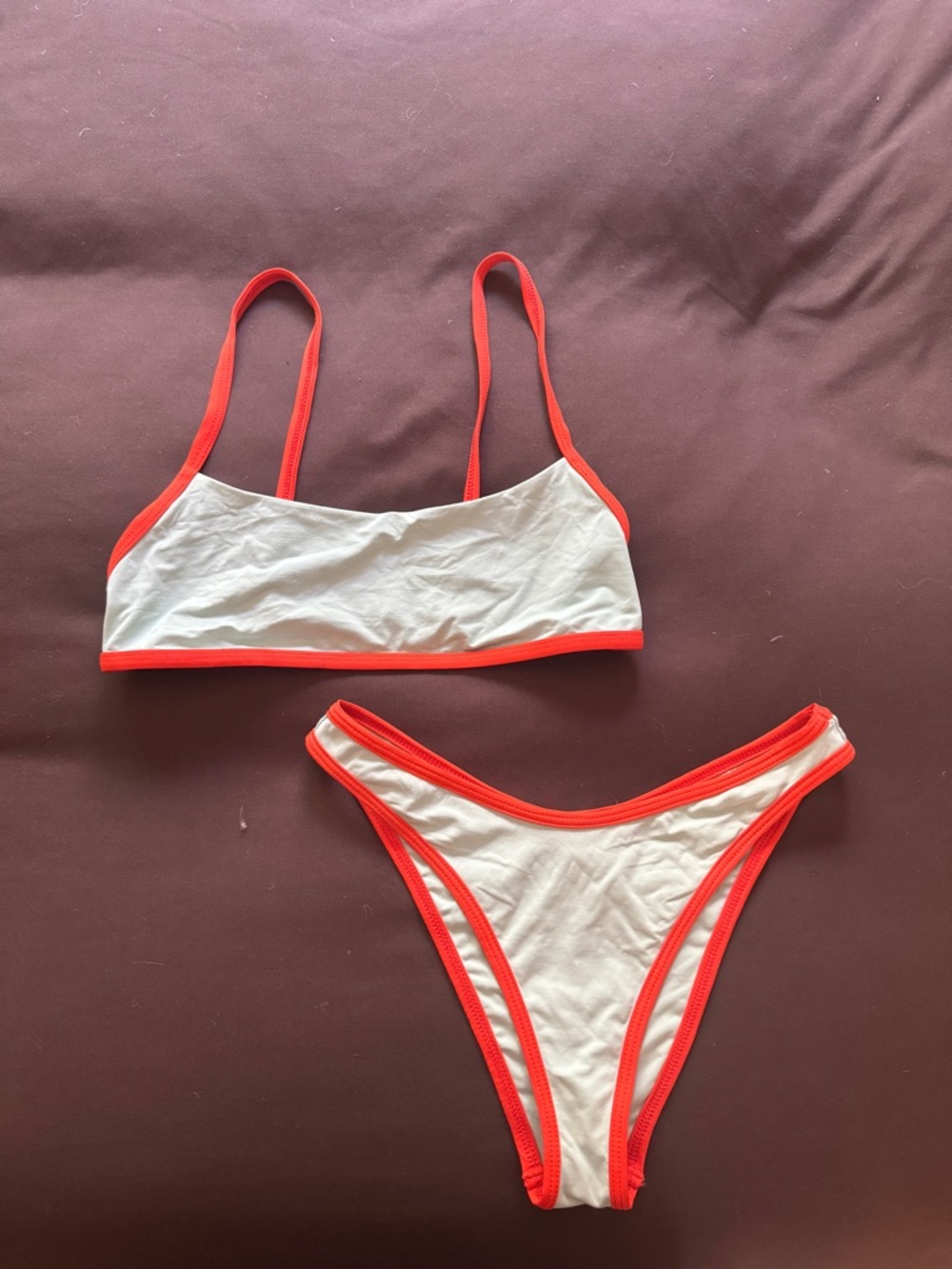 l*space White Bikini with Red Trim